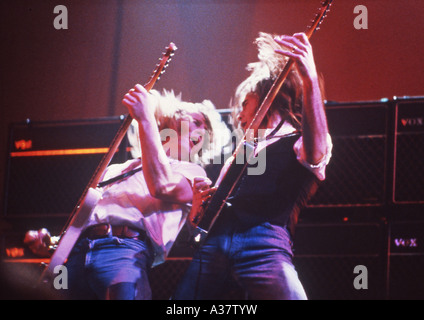 STATUS QUO - Rick Parfitt (left) and Francis Rossi about 1978 Stock Photo