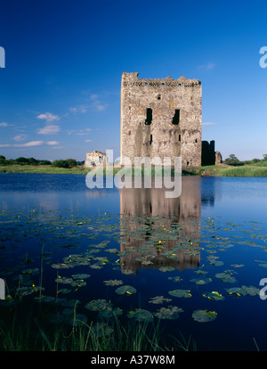 A Scottish castle Threave Castle reflected in the River Dee near Castle Douglas Scotland UK owned by Historic Scotland Stock Photo