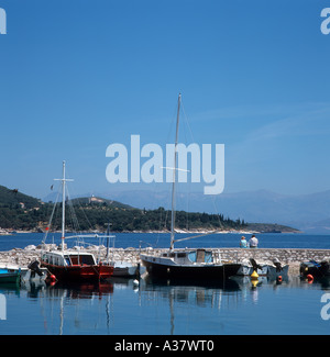 The harbour at Kouloura, North East Coast, Corfu (Kerkyra), Ionian Islands, Greece Stock Photo