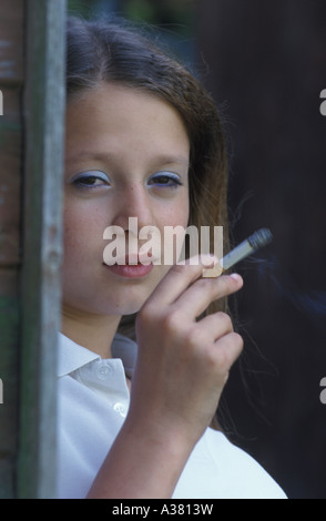 Young smoking girls