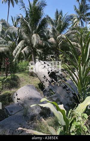 Wreck of a WWII Japanese bomber Matupit, East New Britain, Papua New Guinea Stock Photo