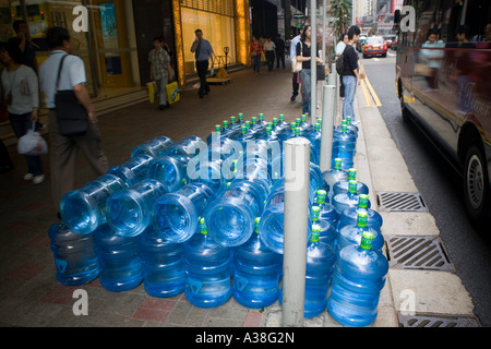 Bottled water being delivered in Hong Kong Stock Photo