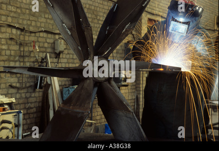 Welding in factory Stock Photo