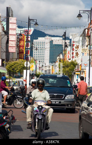 Heavy traffic in Lebuh Campbell Penang Stock Photo