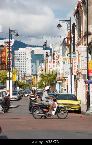 Heavy traffic in Lebuh Campbell Penang Stock Photo