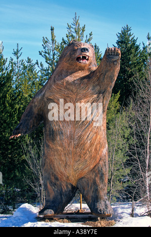 Wooden Grizzly Bear 2 Stock Photo