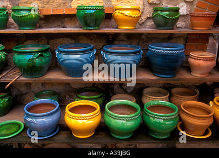 pottery for sale, pottery shop, town of Vallauris, Vallauris, France Stock Photo