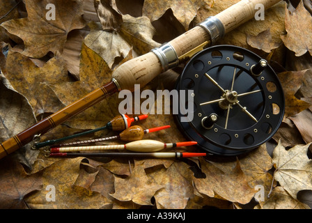 Coarse Fishing Rod and Reel Stock Photo