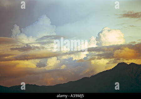 Strange clouds building over the Kathmandu valley, Nepal Stock Photo