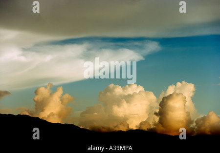 Strange clouds building over the Kathmandu valley, Nepal Stock Photo