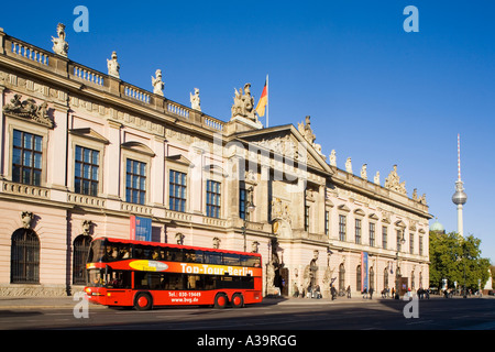 Berlin german historical museum under the lime trees sightseeing bus Unter den Linden Zeughaus Stock Photo