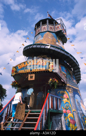 Traditional Helter Skelter at Barnet Fair in the 1970s Stock Photo