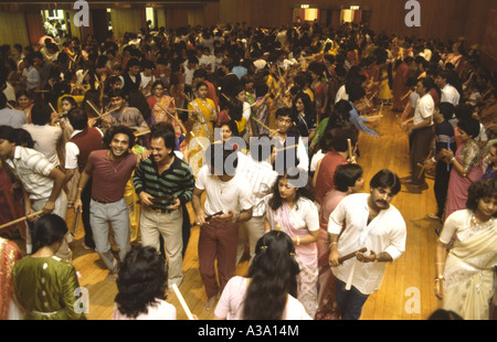 Hindus celebrating Diwali in a temple in London Stock Photo