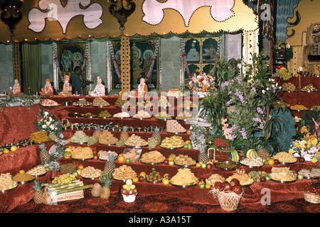 Hindus celebrating Diwali in a temple in London Stock Photo