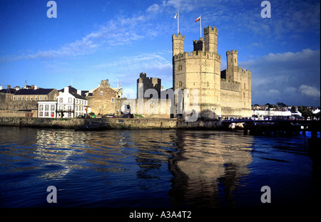 Caernarfon Castle Gwynedd North Wales UK United Kingdom Europe Stock Photo