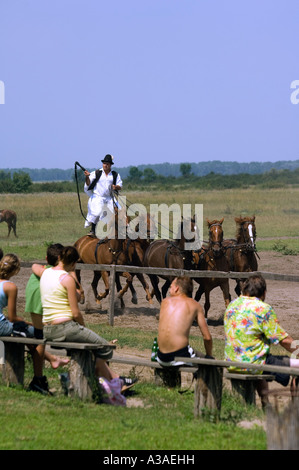 Hungary Kiskunsagi National Park Bugaci Town Hungarian Cowboy Horse Show Stock Photo
