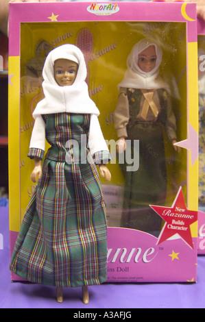 Razanne The Muslim Doll in front of Boxes Stock Photo
