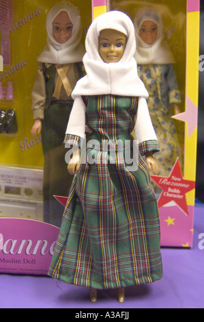 Razanne The Muslim Doll in front of two other boxed Stock Photo