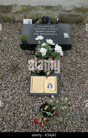 grave of IRA volunteers hunger strikers republican plot milltown cemetery falls road west belfast northern ireland Stock Photo