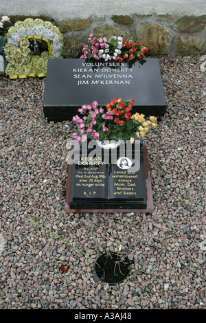 grave of IRA volunteers hunger strikers republican plot milltown cemetery falls road west belfast northern ireland Stock Photo