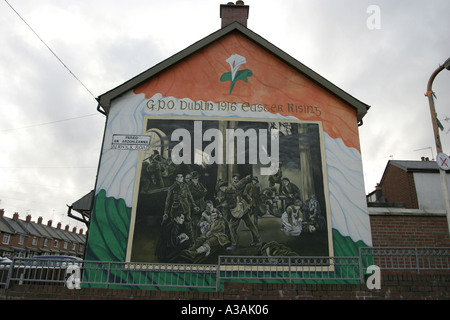 easter rising gpo dublin republican wall mural ardoyne north belfast northern ireland Stock Photo