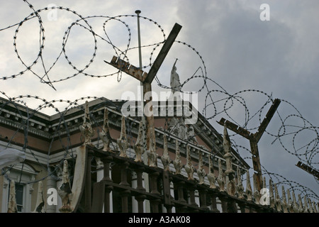 justice through barbed wire site of former crumlin road courthouse north belfast northern ireland