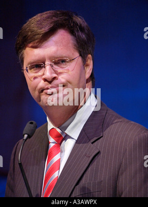 Dutch (former) prime minister Jan Peter Balkenende of the CDA political party with an expression on his face that is very typical of him Stock Photo