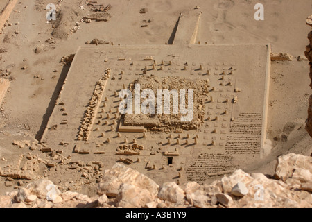 Destroyed Temple of Mentuhotep II near Queen Hatshepsut temple, West bank of Nile, Luxor, Egypt Stock Photo