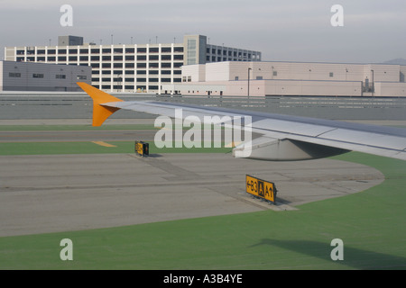 Airplane before takeoff San Francisco California USA Stock Photo