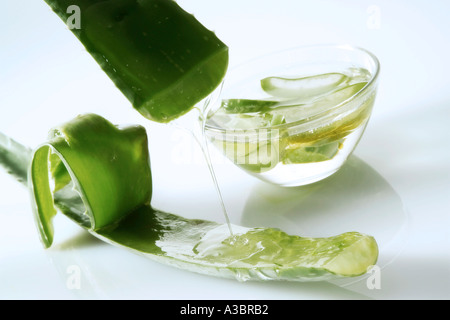 Gel from Aloe leaf Stock Photo