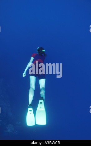 Female diver, rear view Stock Photo