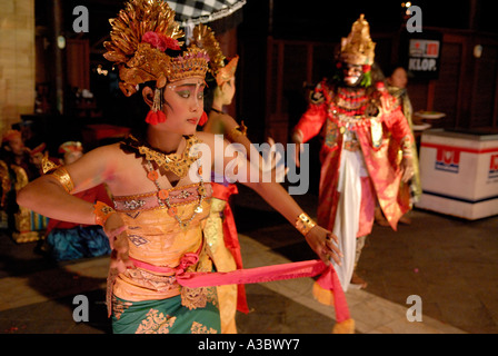 Balinese traditional Cak or Kecak - Monkey dance performed for hotel guests. Seminyak Kuta, Bali Indonesia 2006 2000s HOMER SYKES Stock Photo