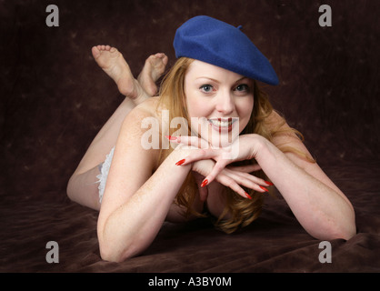 Miss Diamond Blush Burlesque Performer and Stage Entertainer Stock Photo