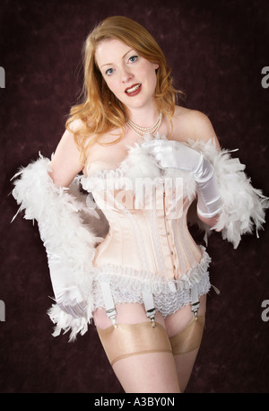 Miss Diamond Blush Burlesque Performer and Stage Entertainer Stock Photo
