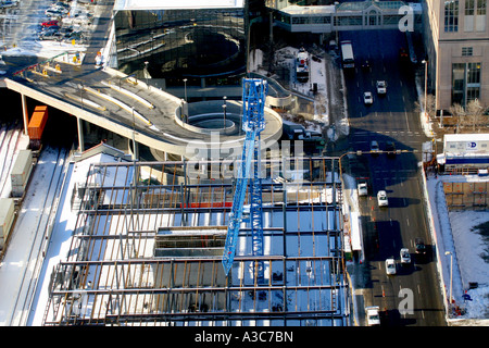 ity of Calgary consrtuction sight view from above Stock Photo