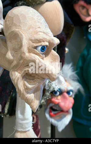 puppets heads wood Stock Photo