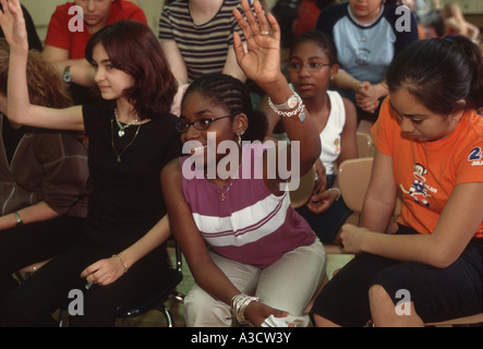 Students at the School For Performing Arts a public school in New York City Stock Photo