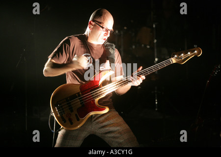 Concert in the Savoy theater with Stefan Gwildis Here the bass player of the band Achim Rafain Stock Photo