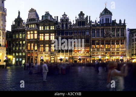 The Grand Place in Brussels at dusk Stock Photo