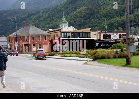 The main street in Skagway Alaska Stock Photo