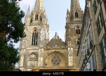 Characteristic View of Cathedrale Ste Marie Bayonne Aquitaine Southwest France Europe Stock Photo