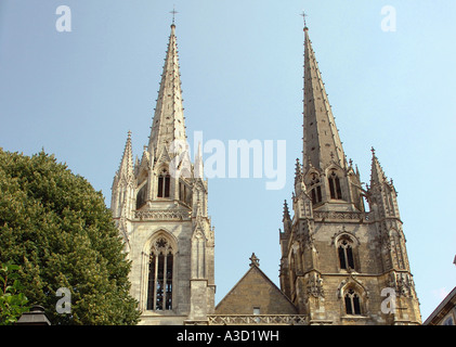 Characteristic View of Cathedrale Ste Marie Bayonne Aquitaine Southwest France Europe Stock Photo