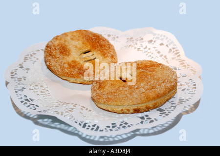 Eccles cakes, traditional filo pastry filled with mincemeat from Yorkshire Stock Photo