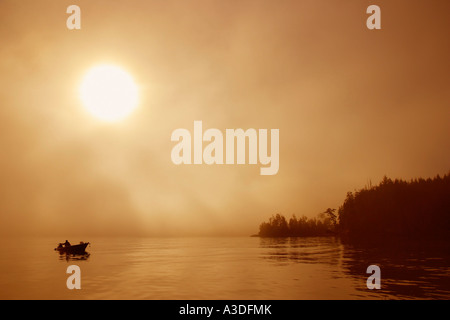 Fisherman at dusk, Bamfield, Vancouver Island, British Columbia, Canada Stock Photo