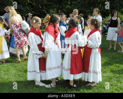 Croatian dancers dancing in park Summer festival Munich Germany Stock Photo