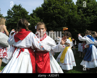 Croatian dancers dancing in park Summer festival Munich Germany Stock Photo