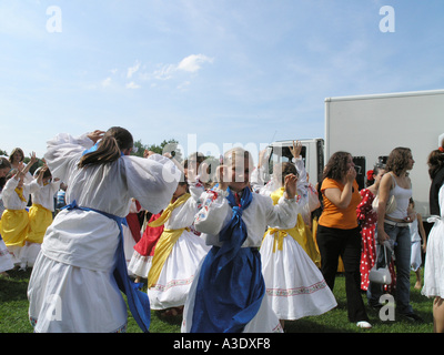 Croatian dancers dancing in park Summer festival Munich Germany Stock Photo