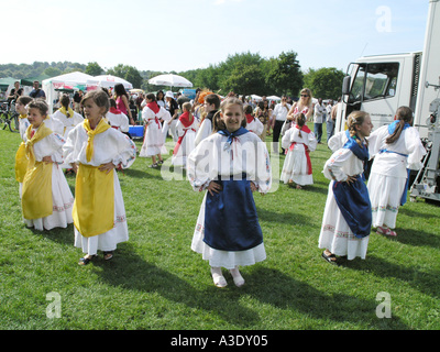 Croatian dancers dancing in park Summer festival Munich Germany Stock Photo