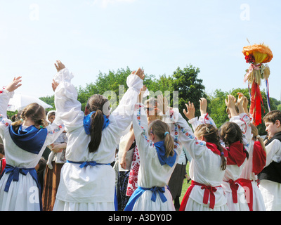 Croatian dancers dancing in park Summer festival Munich Germany Stock Photo