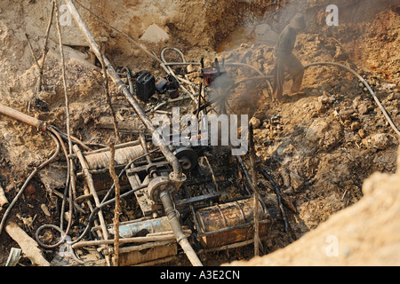 Diamond mine, Cempaka, South-Kalimantan, Borneo, Indonesia Stock Photo